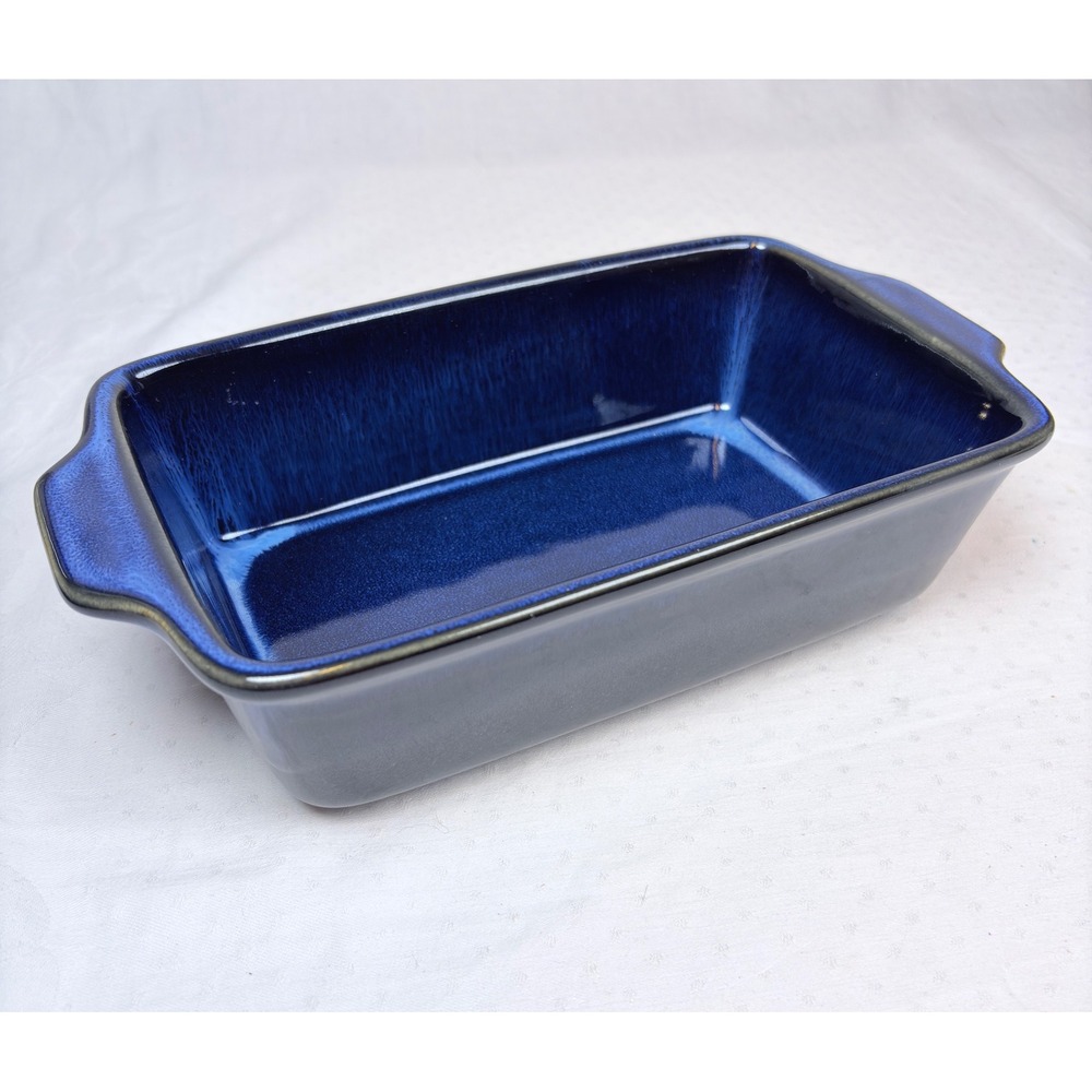 Basque Andalusian Blue Stoneware 10.5 Loaf Dish Ceramique  Glaze Pan New w/ Box